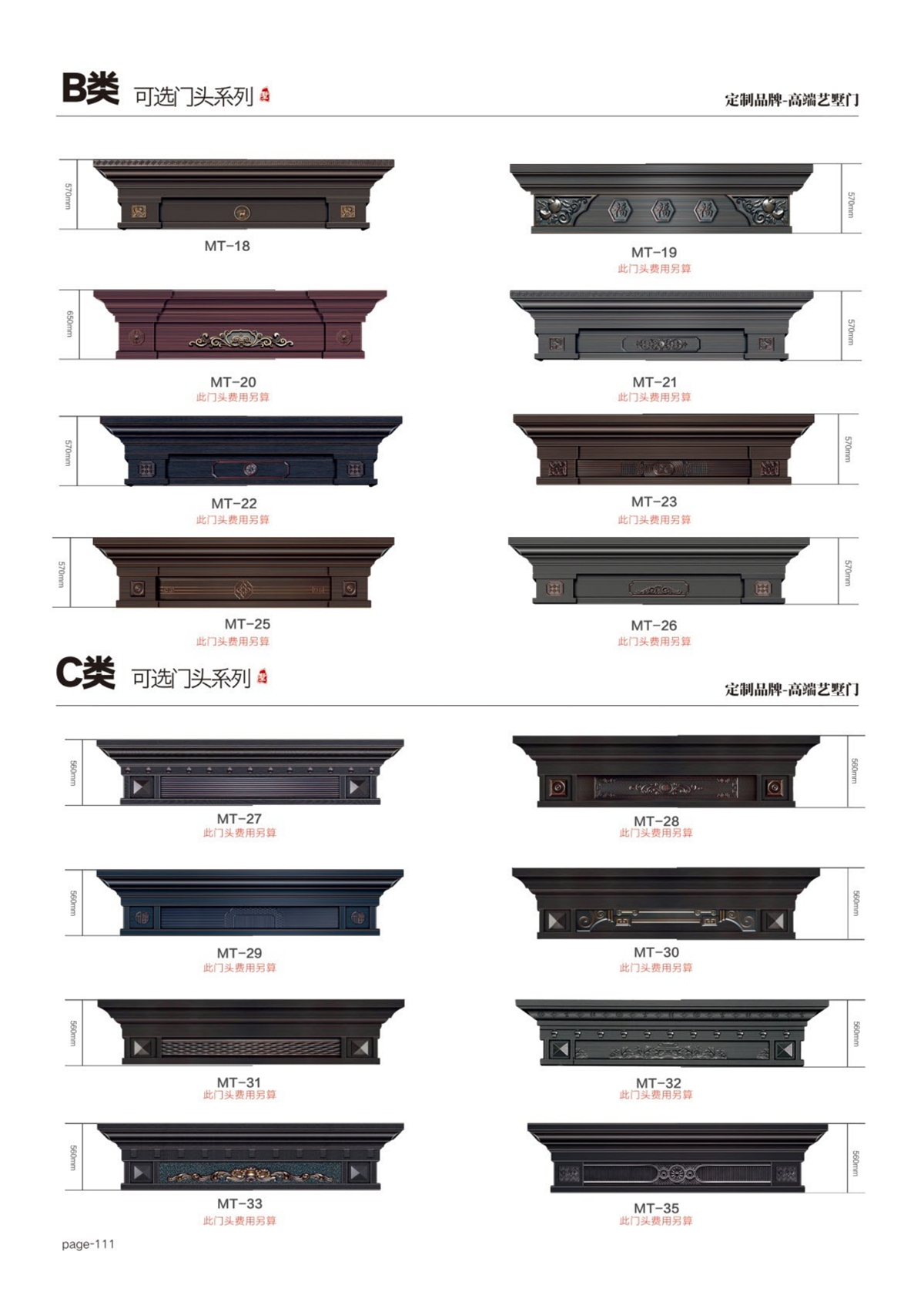 艺术轻奢高定大门可选门头系列